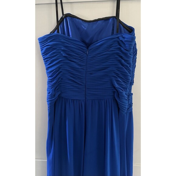 Laundry by Shelli Segal Women Blue Chiffon Twist Front Full Gown Dress Sz 8 - Picture 7 of 10
